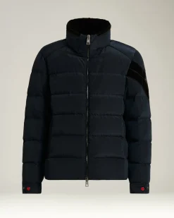 QUILTED BOMBER IN NAVY TECHNICAL FABRIC