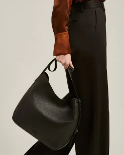 SEMI-SOFT DARK BROWN CALFSKIN LEATHER BAG