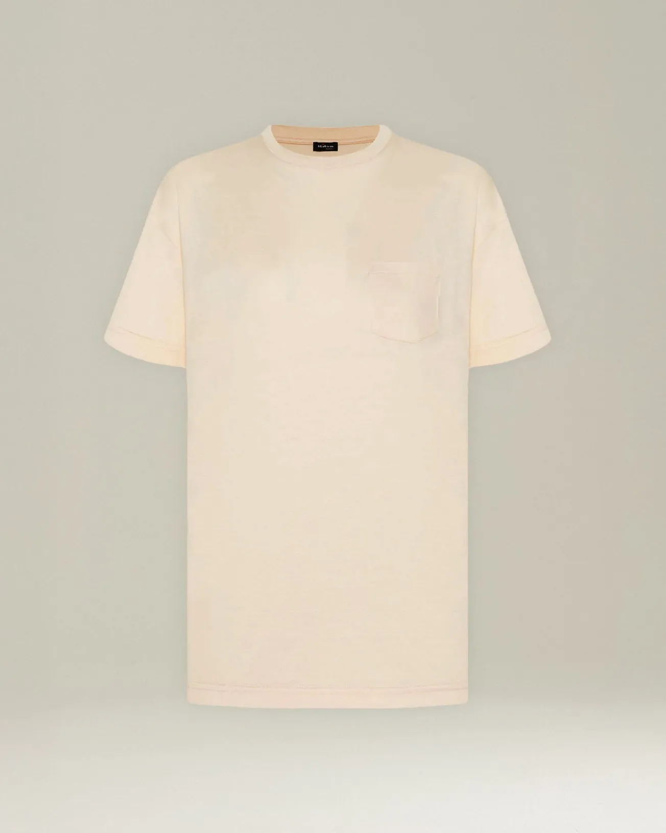 SILK AND COTTON T-SHIRT WITH BREAST POCKET