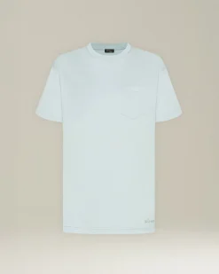 SILK AND COTTON T-SHIRT WITH BREAST POCKET