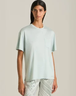 SILK AND COTTON T-SHIRT WITH BREAST POCKET