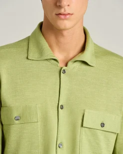 SILK, CASHMERE AND LINEN BLEND OVERSHIRT