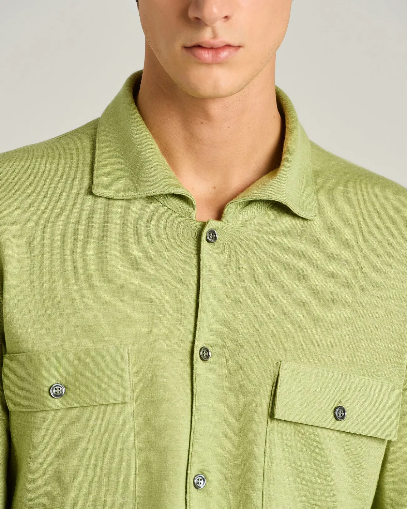 SILK, CASHMERE AND LINEN BLEND OVERSHIRT
