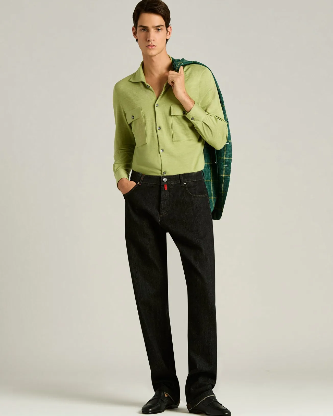 SILK, CASHMERE AND LINEN BLEND OVERSHIRT