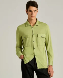 SILK, CASHMERE AND LINEN BLEND OVERSHIRT