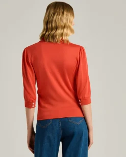 SILK POLO SHIRT IN CORAL