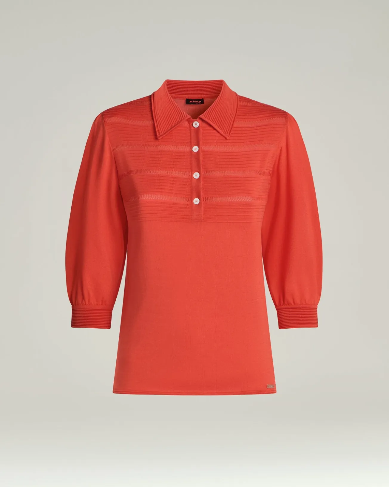 SILK POLO SHIRT IN CORAL