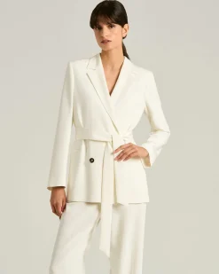 SILK SATIN DOUBLE-BREASTED JACKET