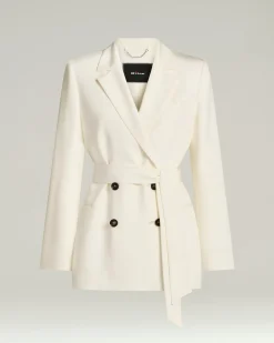 SILK SATIN DOUBLE-BREASTED JACKET