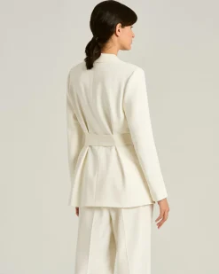 SILK SATIN DOUBLE-BREASTED JACKET