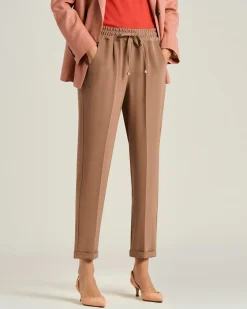 SILK TROUSERS WITH ELASTICATED WAIST