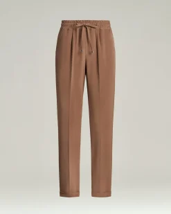 SILK TROUSERS WITH ELASTICATED WAIST