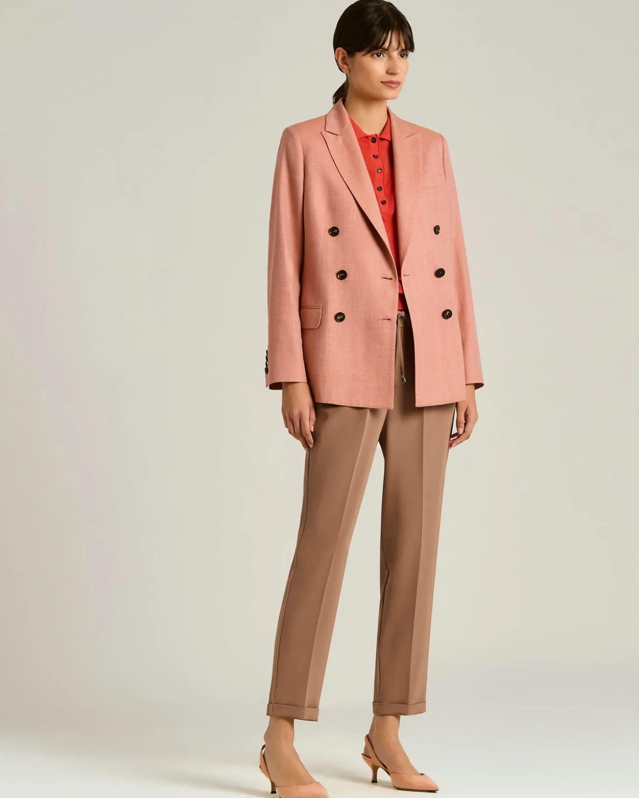 SILK TROUSERS WITH ELASTICATED WAIST