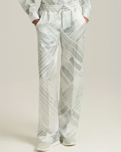 SILK TROUSERS WITH ETHNIC BRUSH PATTERN