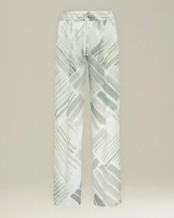 SILK TROUSERS WITH ETHNIC BRUSH PATTERN