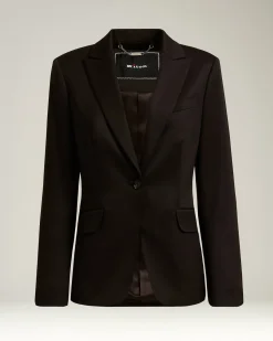 SINGLE-BREASTED JACKET IN STRETCH VIRGIN WOOL BROWN