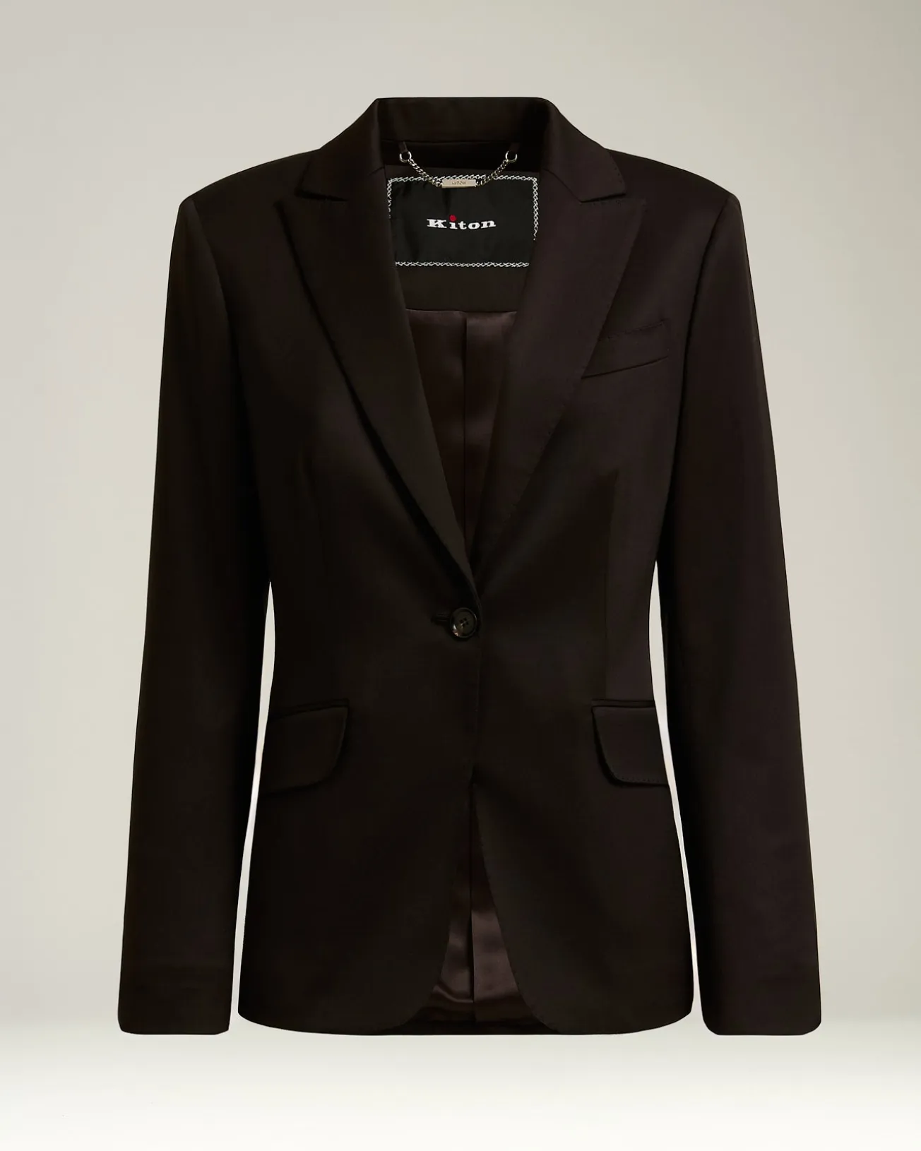 SINGLE-BREASTED JACKET IN STRETCH VIRGIN WOOL BROWN