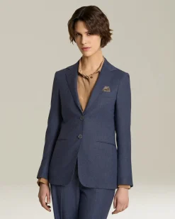 SINGLE-BREASTED WOOL AND CASHMERE BLAZER