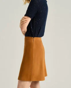 SOFT LEATHER SKIRT IN CAMEL LAMBSKIN
