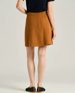 SOFT LEATHER SKIRT IN CAMEL LAMBSKIN