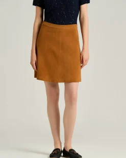 SOFT LEATHER SKIRT IN CAMEL LAMBSKIN