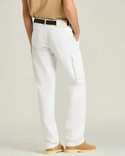 STRETCH COTTON TROUSERS IN WHITE