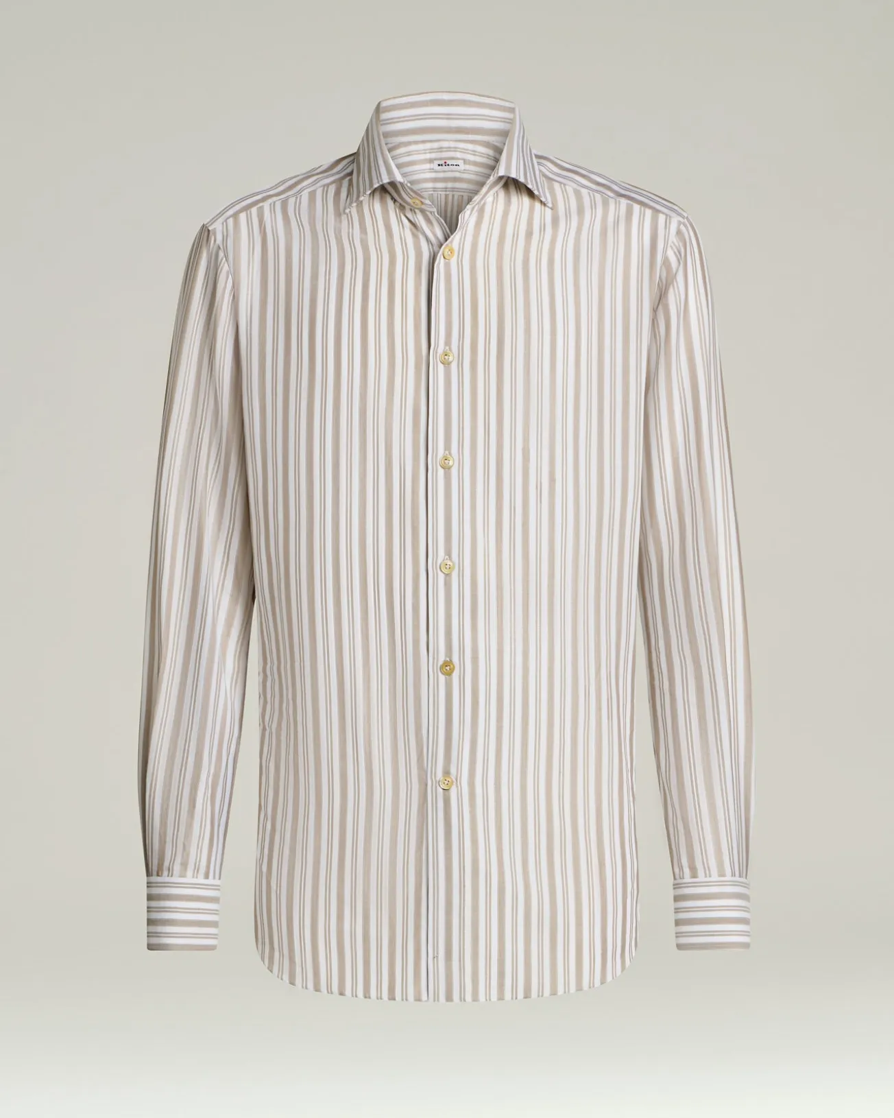STRIPED COTTON SHIRT IN BROWN