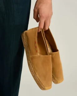 SUEDE ESPADRILLES COGNAC CALFSKIN