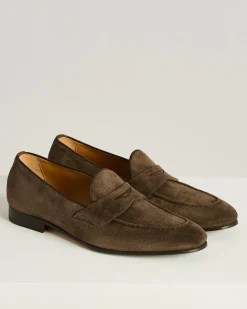 SUEDE LOAFERS DARK BROWN CALFSKIN