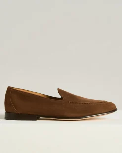 SUEDE LOAFERS IN BROWN GOATSKIN
