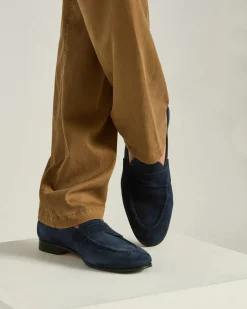 SUEDE LOAFERS OCEAN BLUE CALFSKIN