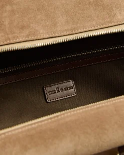 SUEDE WEEKEND HOLDALL SLATE IN GREY CALFSKIN