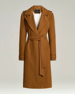 TAILORED COTTON AND LEATHER TRENCH COAT
