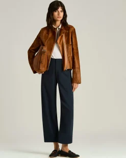 TAILORED LAMB FUR JACKET IN BEIGE
