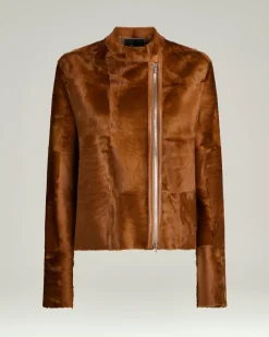 TAILORED LAMB FUR JACKET IN BEIGE