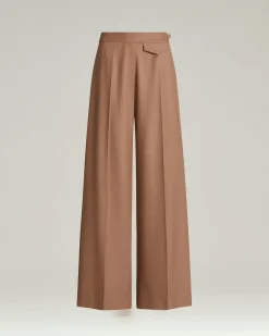 TAILORED WOOL AND SILK TROUSERS IN ANTIQUE PINK