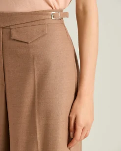 TAILORED WOOL AND SILK TROUSERS IN ANTIQUE PINK