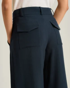 TAILORED WOOL AND SILK TROUSERS IN BLUE