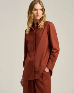 TERRACOTTA WOOL BLOUSE