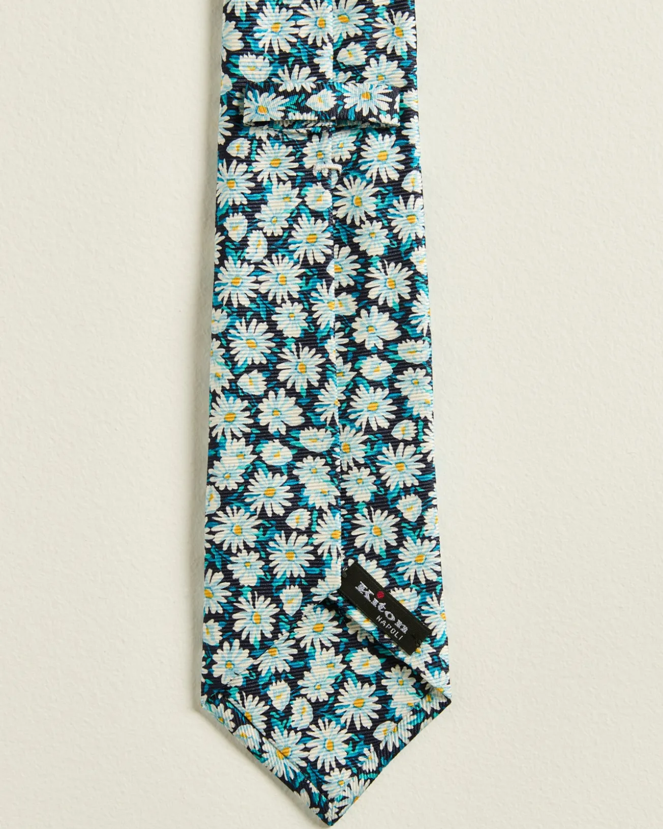 TIE IN PURE SILK MICRO FLORAL PATTERN BLUE GREEN
