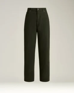 TROUSERS IN STRETCH COTTON DARK GREEN