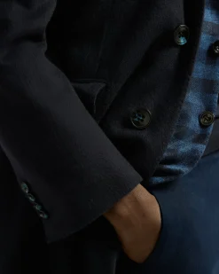 UNLINED OVERCOAT IN PURE BLUE CASHMERE