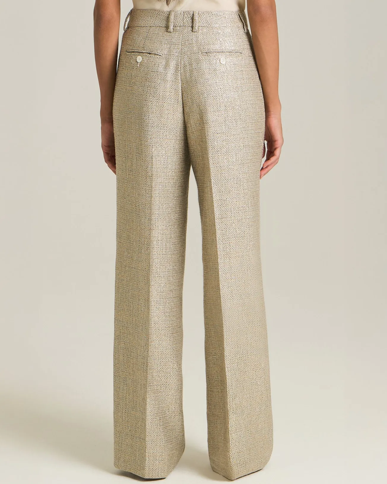 VISCOSE LAMÉ EFFECT TROUSERS
