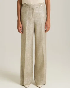 VISCOSE LAMÉ EFFECT TROUSERS