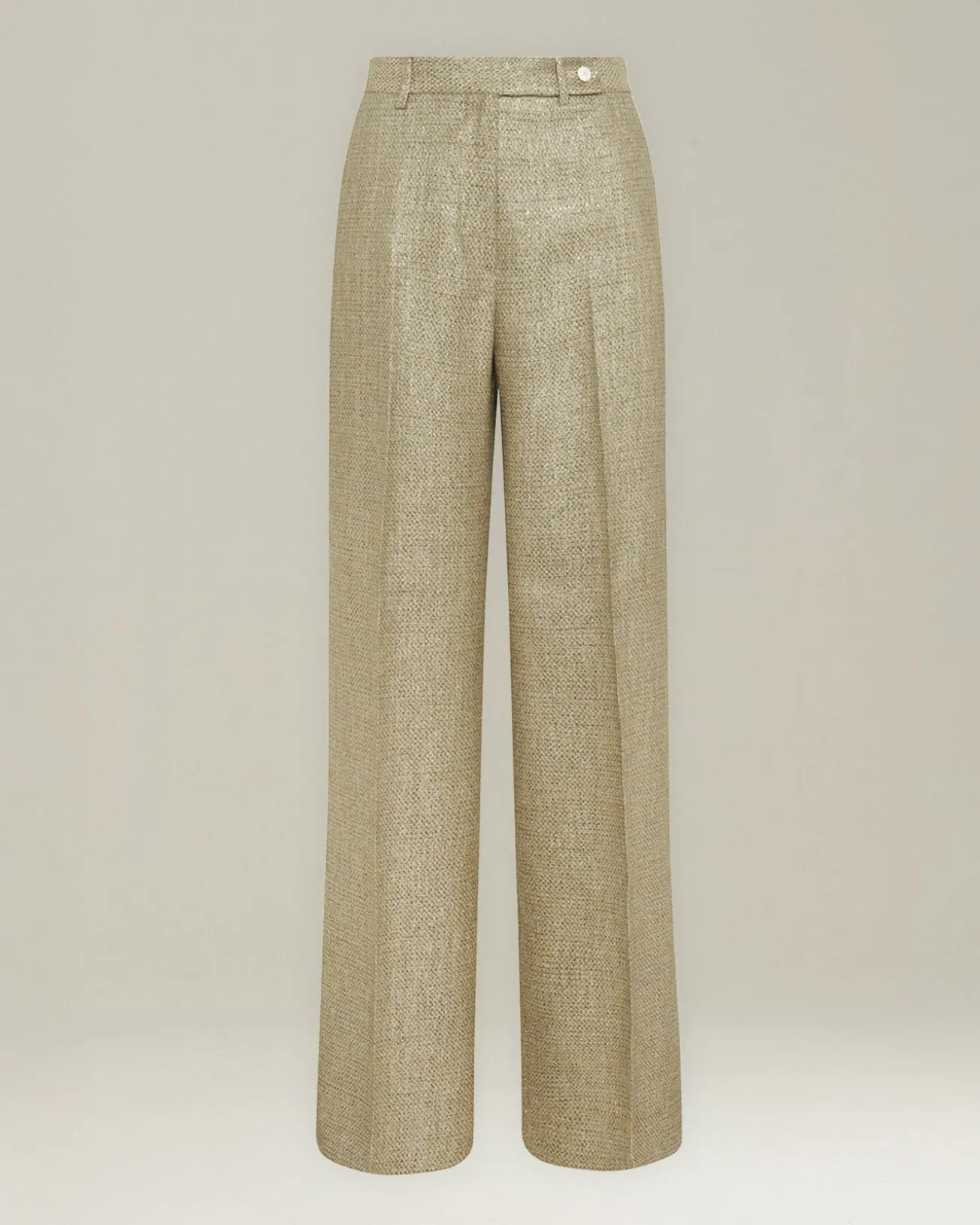 VISCOSE LAMÉ EFFECT TROUSERS