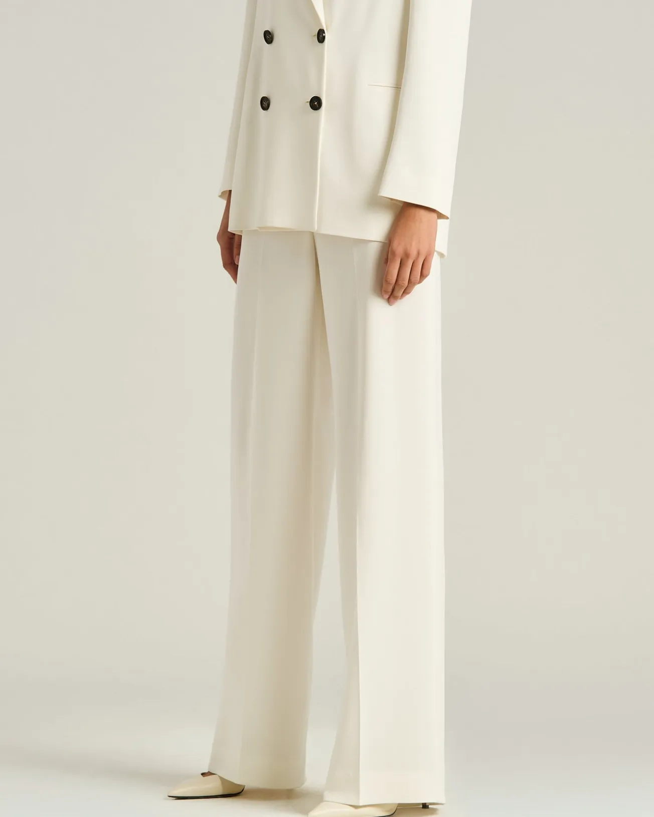 WIDE-LEG SILK TROUSERS