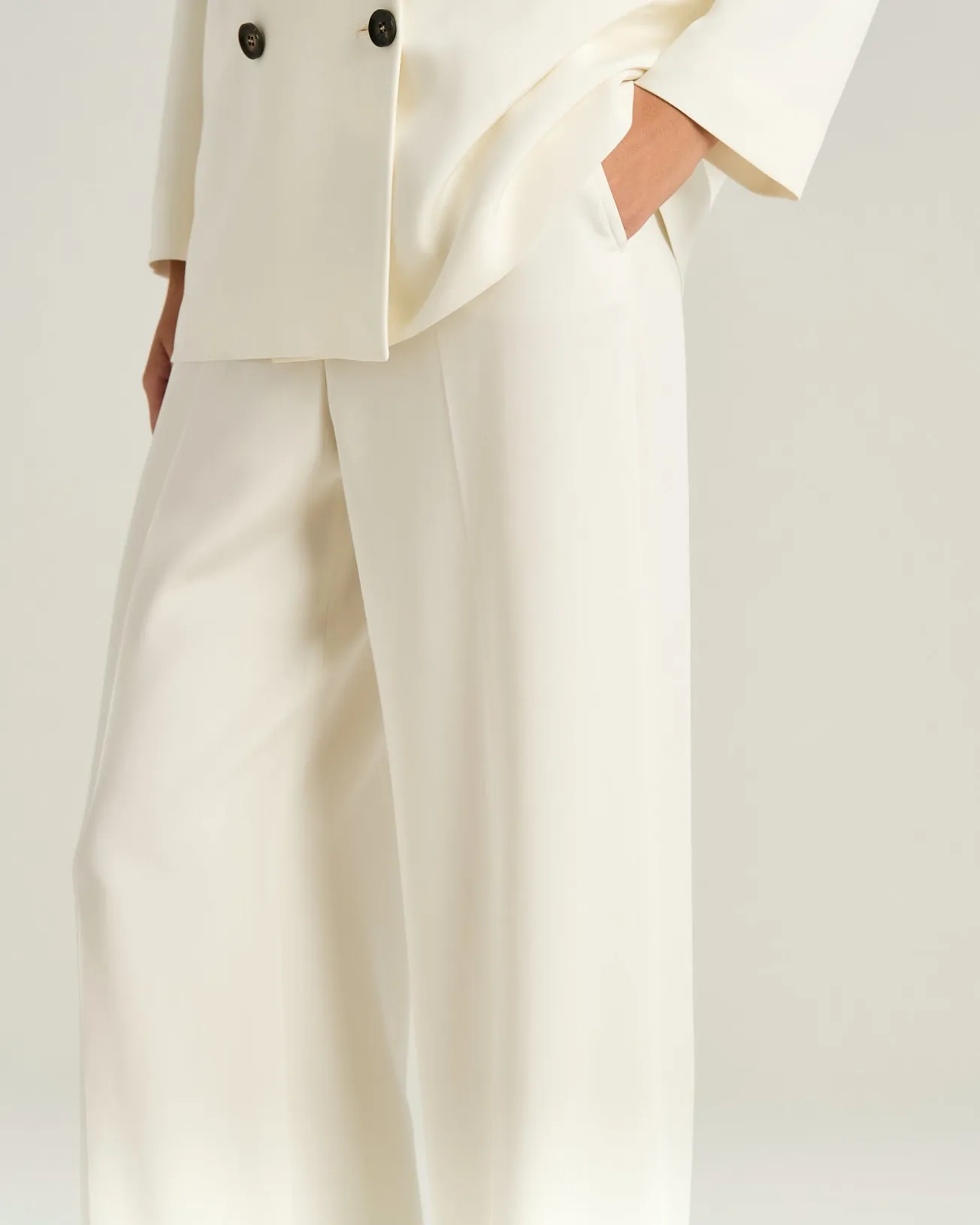 WIDE-LEG SILK TROUSERS