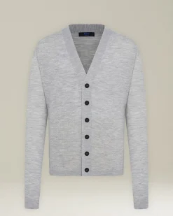 WOOL AND SILK BLEND CARDIGAN