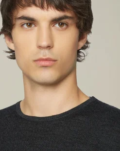 WOOL AND SILK BLEND CREW NECK JUMPER
