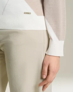 WOOL AND SILK V-NECK JUMPER